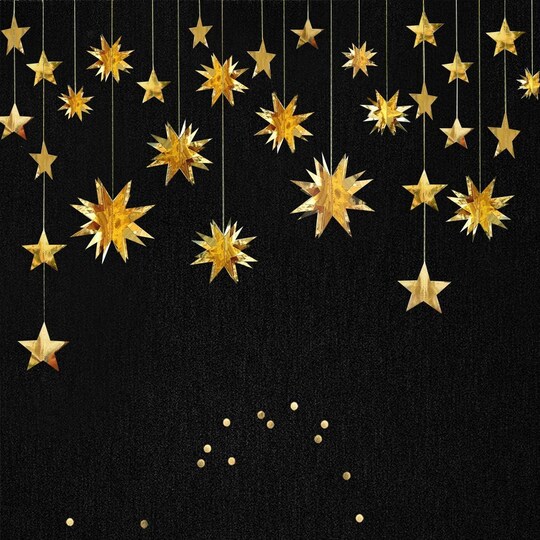 Citrus; Gold Party Decorations Star Garlands Streamer Gold 3D Stars Metallic Paper (Gold) 314.4 Inches; Category:Party Decorations; Image:1